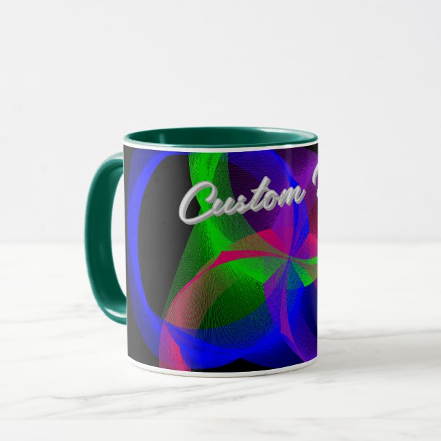 Colorful Circular Blend Geometric Coffee Mug Tasse (Vorderseite Links)