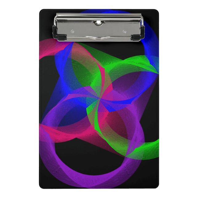 Colorful Circular Blend Geometric Mini Clipboard Klemmbrett (Vorderseite)