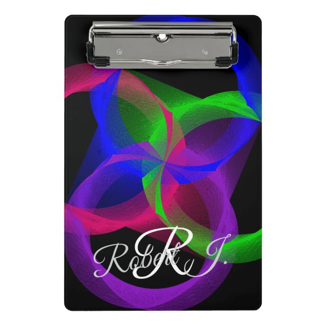 Colorful Circular Blend Geometric Mini Clipboard Mini Klemmbrett (Vorderseite)