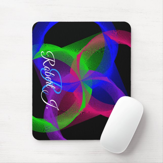 Colorful Circular Blend Geometric Mouse Pad Mousepad (Mit Mouse)