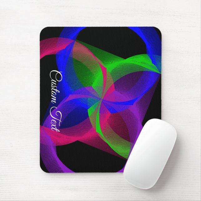 Colorful Circular Blend Geometric Mouse Pad Mousepad (Mit Mouse)