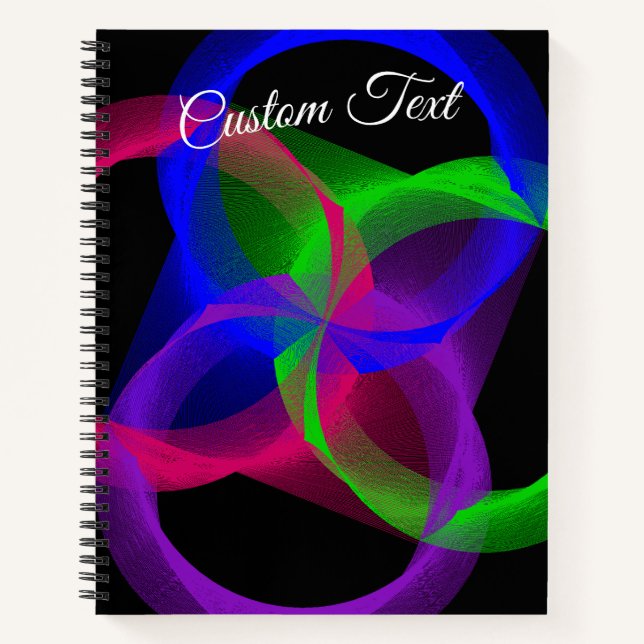 Colorful Circular Blend Geometric Spiral Notebook Notizbuch (Vorderseite)