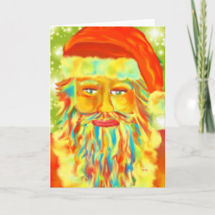 "Colorful Claus" Digitale Kunst, Dichtung und Musi Feiertagskarte