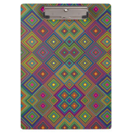 Colorful clipboard with vibrant geometric diamond klemmbrett