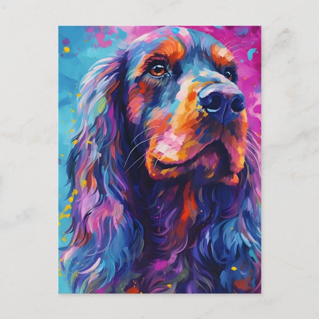 Colorful Cocker Spaniel Postkarte (Vorderseite)
