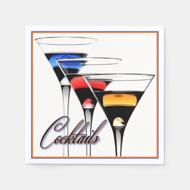 Colorful Cocktail Brille Napkins Serviette (Vorderseite)