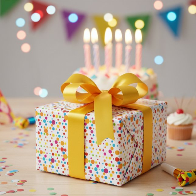  Colorful Confetti and Polka Dot Pattern Gift Wrap Geschenkpapier (Von Creator hochgeladen)