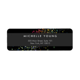 Colorful Confetti Bokeh "Black Modern"