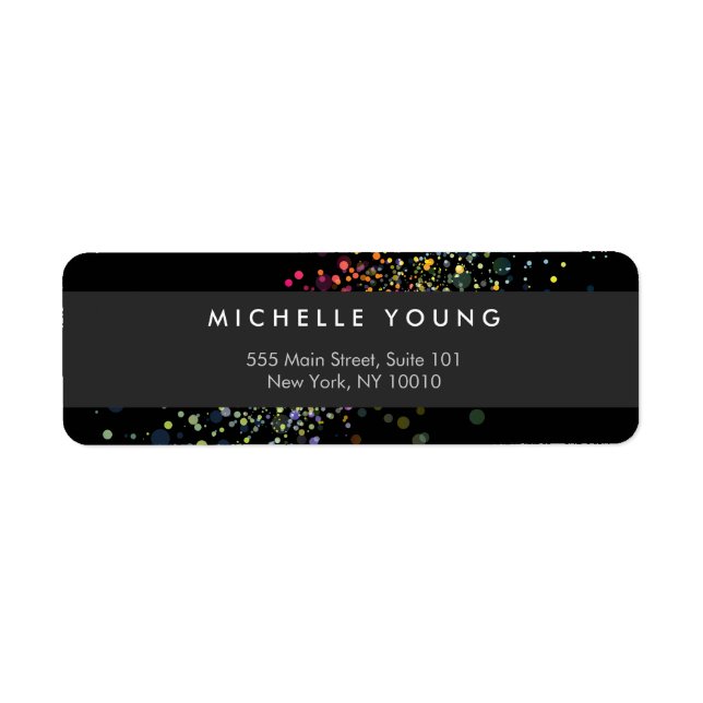 Colorful Confetti Bokeh "Black Modern" (Vorne)