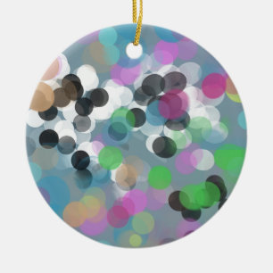 Colorful Confetti Bokeh Dots Keramik Ornament