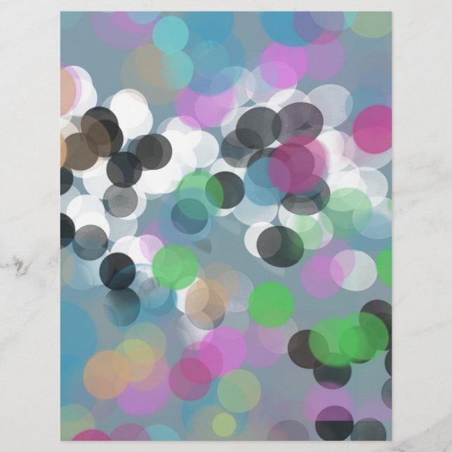 Colorful Confetti Bokeh Dots Scrapbook Paper (Vorderseite)