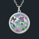 Colorful Confetti Bokeh Dots Versilberte Kette<br><div class="desc">Ein fröhliches,  gepunktetes grafisches Design,  ideal,  um eine aufgeblasene Wärme in den Urlaub und Party stationär zu bringen,  zusammen mit all Ihren Wohngestaltung und Geschenk-Auswahl. Viel Spaß!</div>
