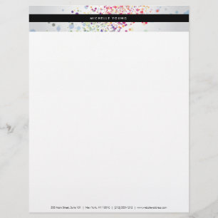 Colorful Confetti Bokeh on Gray Modern Briefkopf