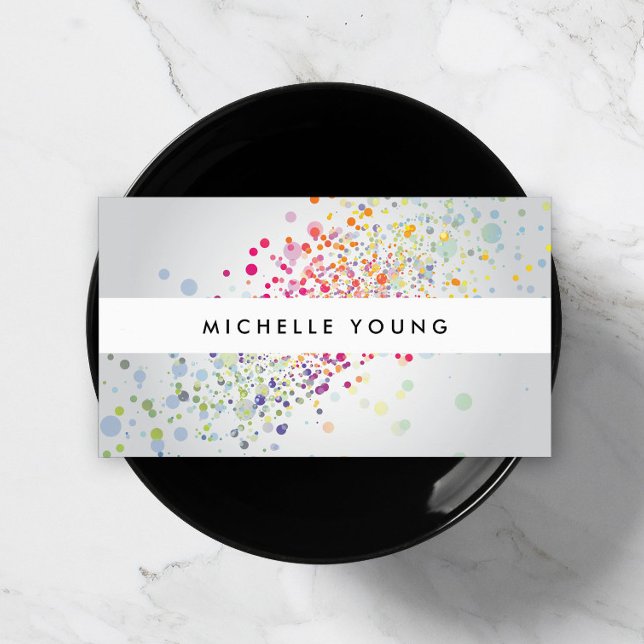 Colorful Confetti Bokeh on Gray Modern II Visitenkarte (Von Creator hochgeladen)