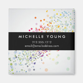Colorful Confetti Bokeh on Gray Modern Magnet