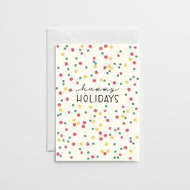 Colorful Confetti Dots Cream Paper Feiertagskarte
