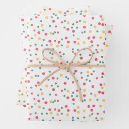 Colorful Confetti Dots Geschenkpapier Set
