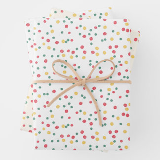 Colorful Confetti Dots Geschenkpapier Set