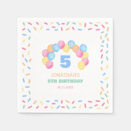 Colorful Confetti Frame Balloon Arch Birthday Serviette