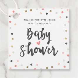 Colorful Confetti Girl Baby Dusche Vielen Dank Geschenkanhänger