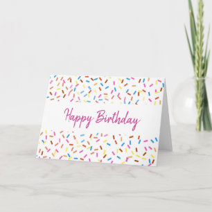 Colorful Confetti Happy Birthday Blank  Karte