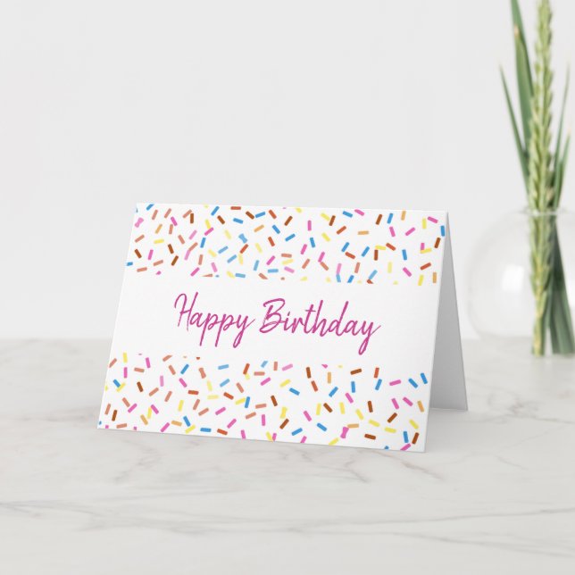Colorful Confetti Happy Birthday Blank Karte (Vorderseite)