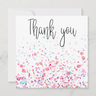 Colorful Confetti Happy Pink Dankeskarte