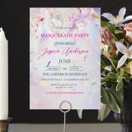 Colorful Confetti Masquerade Party Geburtstag Einladung