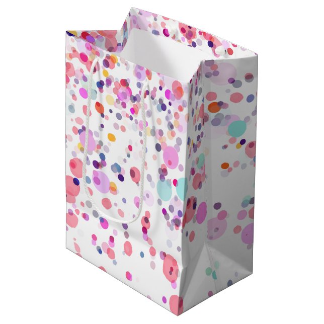 Colorful Confetti Mittlere Geschenktüte (Vorderseite Schrägansicht)