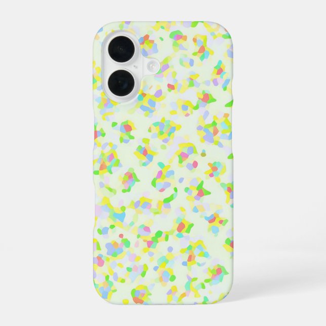 Colorful Confetti Pattern – Playful Abstract iPhone 16 Hülle (Rückseite)