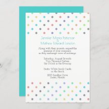 Colorful Confetti Polka Dot Wedding Einladung