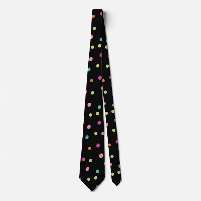 Colorful confetti sprinkles polka dot party krawatte (Vorderseite)