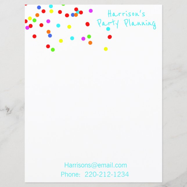 Colorful Confetti Stationery (Vorderseite)