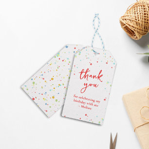 Colorful Confetti Whimsical Calligraphy Vielen Dan Geschenkanhänger