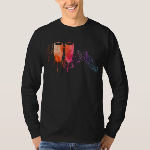 Colorful Conga auf dem Musikblatt für Conga Drumme T-Shirt