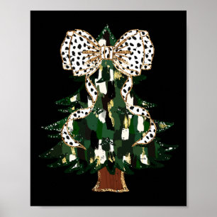 Colorful Coquette Bow Funny Christmas Tree Niedlic Poster