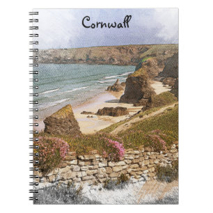 Colorful Cornwall England Küstenlandschaft Notizblock
