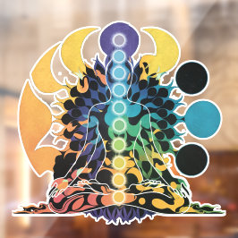 Colorful Cosmic Chakra Meditation Spiritual Energy Fensteraufkleber