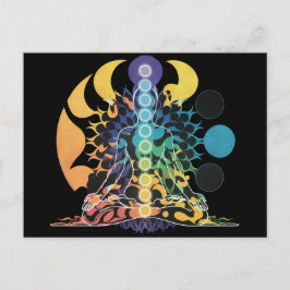 Colorful Cosmic Chakra Meditation Spiritual Energy Postkarte