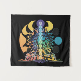Colorful Cosmic Chakra Meditation Spiritual Energy Wandteppich