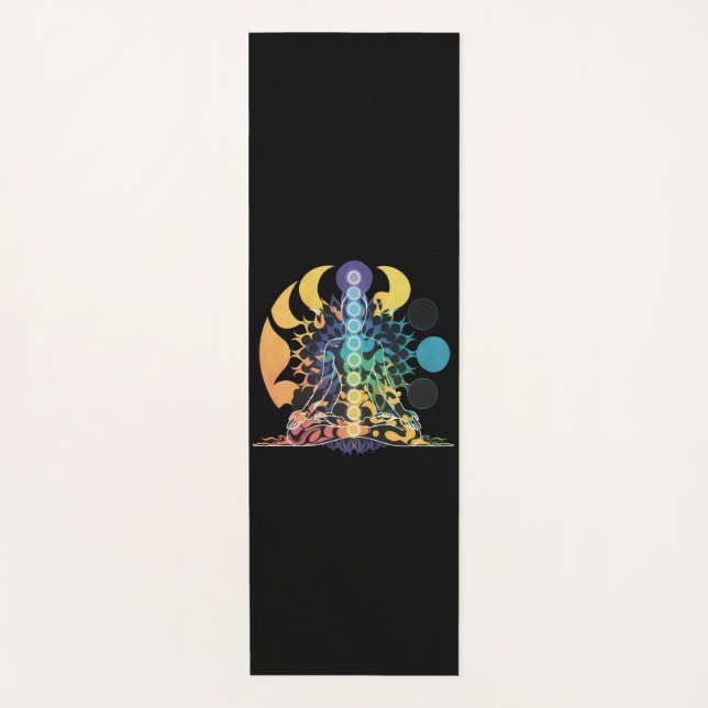 Colorful Cosmic Chakra Meditation Spiritual Energy Yogamatte (Vorderseite)