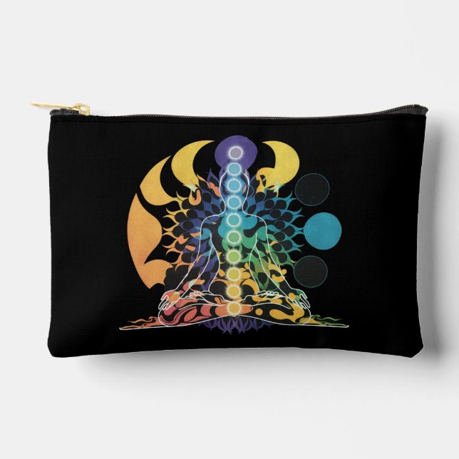 Colorful Cosmic Chakra Meditation Spiritual Energy Zubehörtasche (Vorderseite)