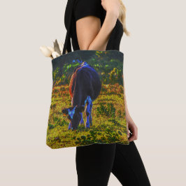 Colorful Cow Texas Art Farm Tasche