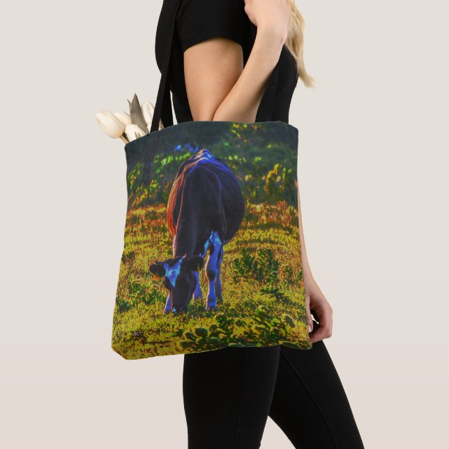 Colorful Cow Texas Art Farm Tasche (Von Nahem)
