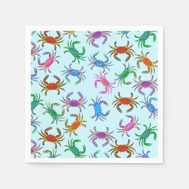 Colorful Crabs Party Napkins Serviette (Vorderseite)