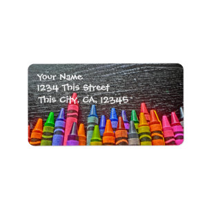Colorful Crayon Address Labels Adressaufkleber