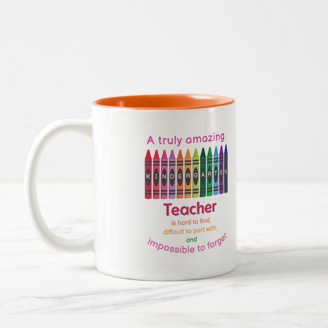 Colorful Crayon / Kindergarten Lehrerbewertung Zweifarbige Tasse (Links)