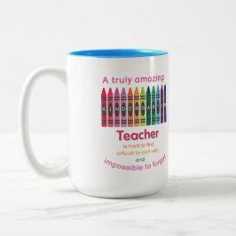 Colorful Crayon / Kindergarten Lehrerbewertung Zweifarbige Tasse
