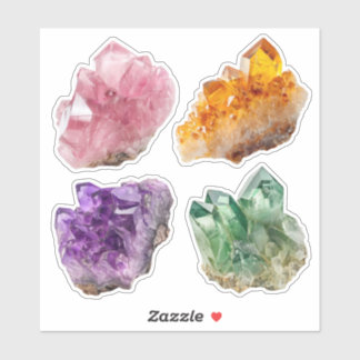 Colorful Crystal Stickers: Spiritual Gemstone Deco Aufkleber