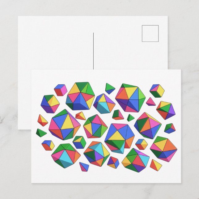 Colorful Cubes Postkarte (Vorne/Hinten)